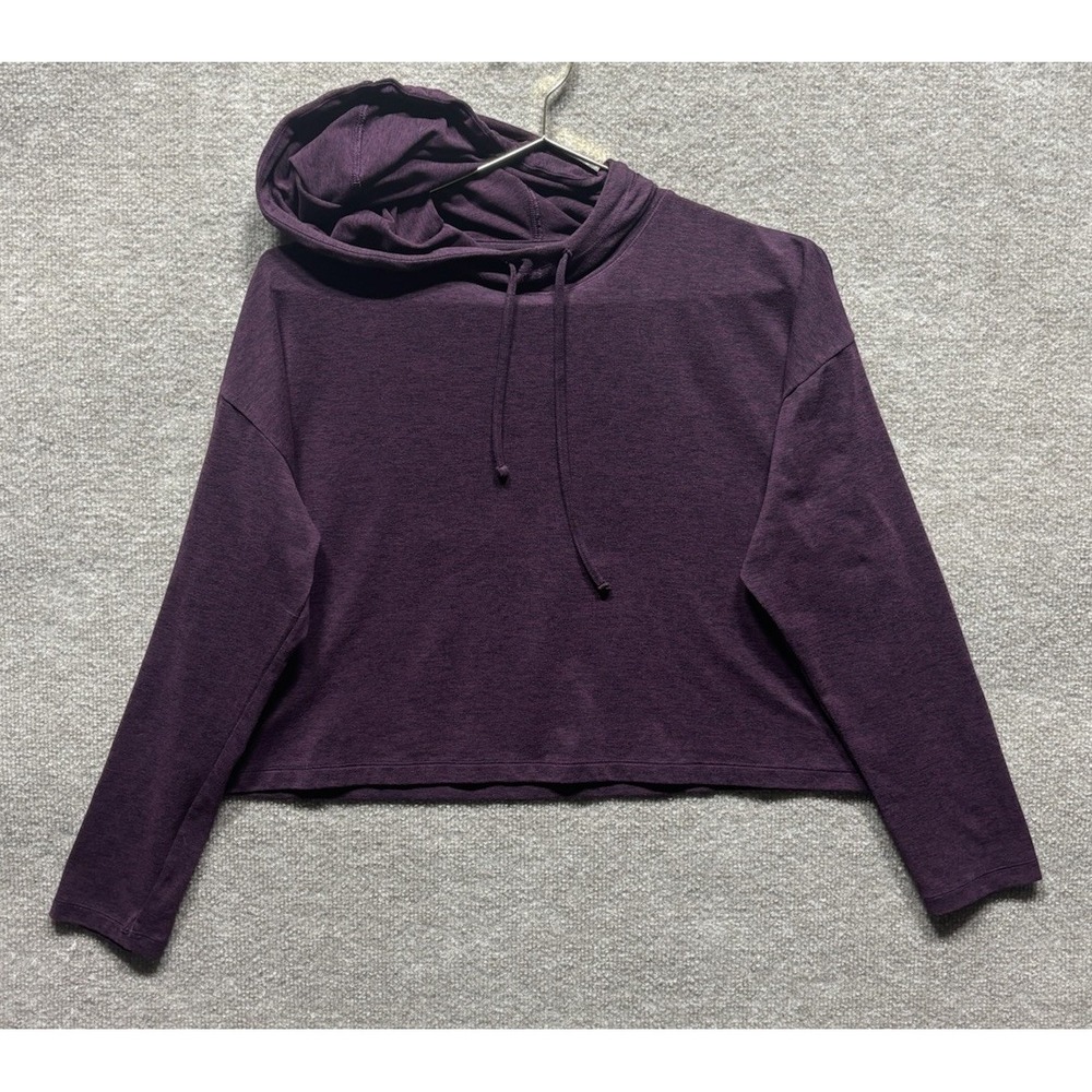 Girlfriend Collective The Reset Hoodie Women's Small Purple Cropped Hoody EUC